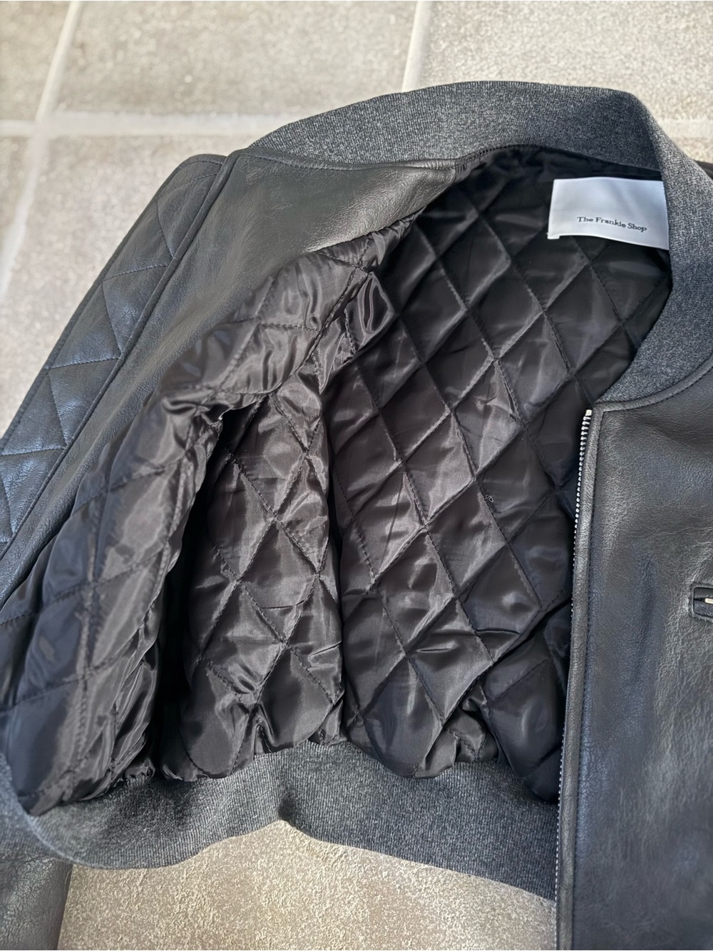 Frankie Shop Gae Faux Leather Cropped Bomber S - Picture 4 of 5